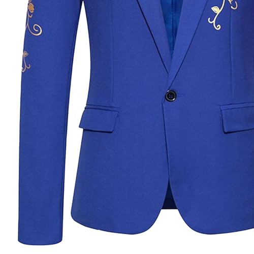Men's Slim Fit Gold Foil Print Blazer Casual Stylish Suit Jacket Versatile Modern Sport Coat3