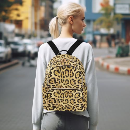Mochila de leopardo amarillo cálido talla S para mujer 7