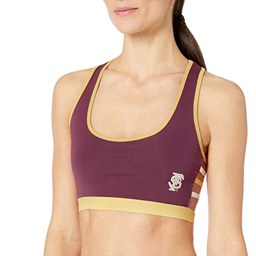 nuyu Women's Florida State University-Strappy Sports Top, Garnet/Gold/White, M