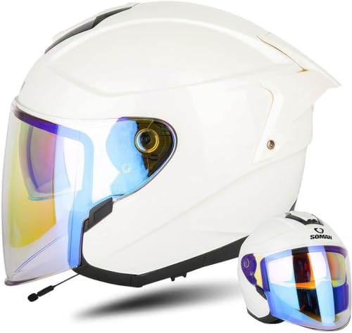 Casque moto ouvert rétro Bluetooth pour éviter l'éblouissement