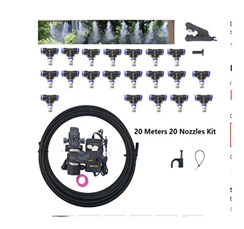 Resistente Máquina de bricolaje Niebla for la desinfección del túnel 10M 20M al aire libre nebulizador de bomba de nebulización kit de sistema con conectores T durable ( Color : 20 Meters Kit )