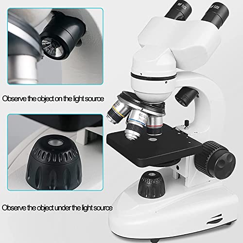 40x-10000x MicroscóPio Composto Binocular Com Conjunto De LâMinas De MicroscóPio/Saco De Armazenamen