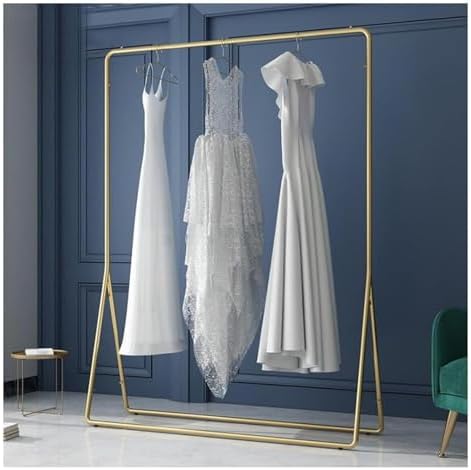 Heavy Duty Gold Clothing Rack - Sturdy Garment Display Stand for Retail, Weddings & Events, Perfect for Long Dresses, Formal Attire & Outfits, Elegant Clothes Organizer