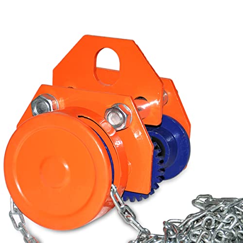 Carro manual de servicio pesado para vigas en I rectas o curvas, carro de empuje con ruedas dobles de 1T o 2T para elevadores de grúa, polipastos de garaje, ancho de brida ajustable (tamaño: 2200 lb