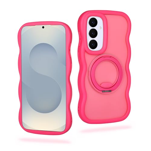 Coque Samsung S25 FE rose vif avec cadre ondulé chic