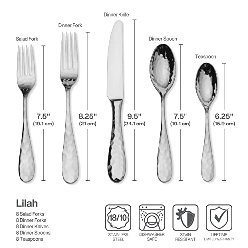 Mikasa Lilah 18.10 Stainless Steel 45-Piece Flatware Set, Service For 8,(Silver) #TOP1