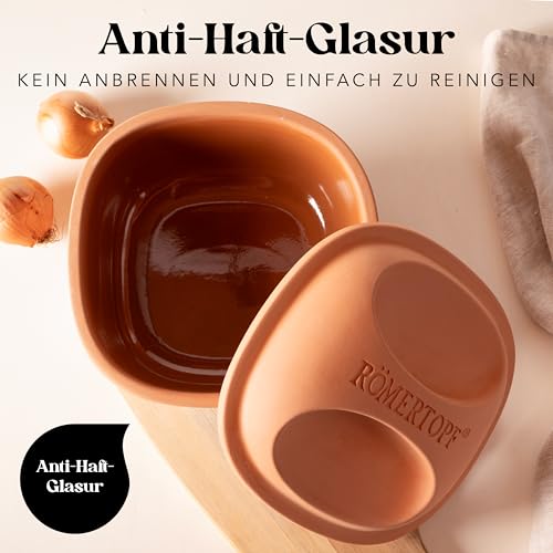 Römertopf Multibräter quadratisch 2 L Keramikbräter Naturton 23 cm – Ansicht 5