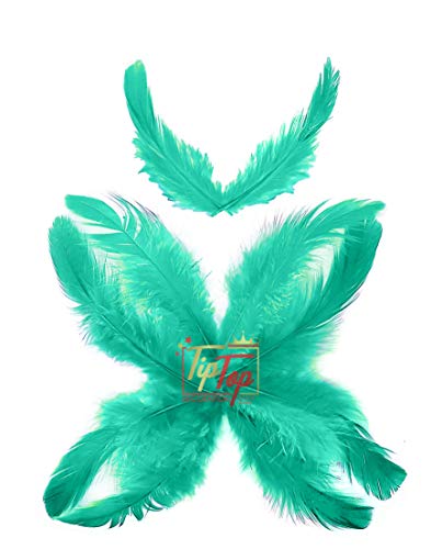 Image of Natural Dyed Feathers 10 cm (80 pieces) (Turquoise)