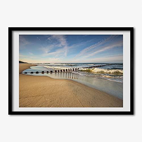 Cadre en bois décoratif 70x50 cm Tulup peinture affiche plage