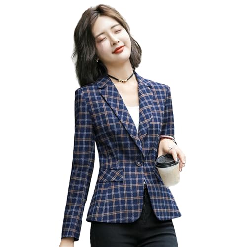 Blazer décontracté à carreaux pour look casual élégant