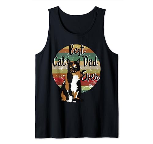 Best Cat Dad Ever Calico Festa del papà Regalo Divertente Camicia retrò Canotta