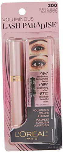 LOreal-Paris-Voluminous-Makeup-Lash-Paradise-Mascara-Voluptuous-Volume-Intense-Length-Feathery-Soft-Full-Lashes-No-Flaking-No-Smudging-No-Clumping-Blackest-Black-1-Count