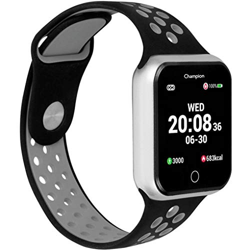 RELOGIO SMART WATCH CHAMPION UNISSEX BLUETOOTH CH50006C PRATA COM PULSEIRA PRETA COM CINZA