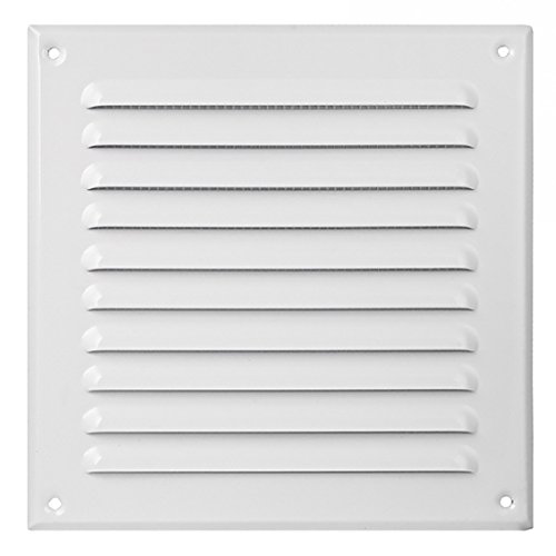 Grille de ventilation 195 x 195 mm à fente grille grille d'aspiration à lamelles moustiquaire Blanc Cover