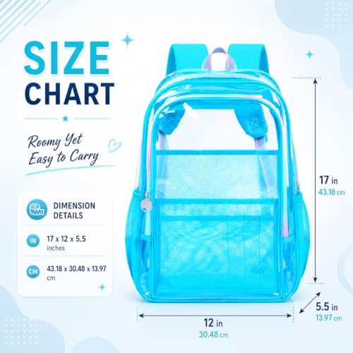 Image of AGSDON Clear Backpack, Heavy Duty Transparent Bookbag, See Through PVC Backpacks for Women Men