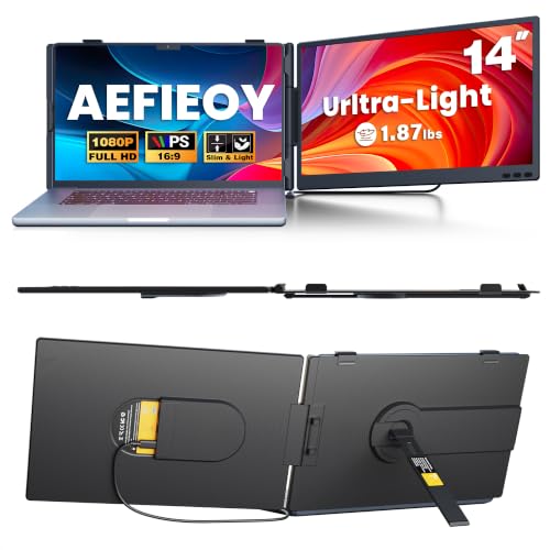 Image of 14.2 inch Laptop Screen Extender, Ultra-Thin & Ultra-Portable Dual Portable Monitor with 1080P FHD IPS, USB-C /HDMI Plug-Play Second Monitor fit 13-17'' Laptops (Win /Mac /Chrome /Android)