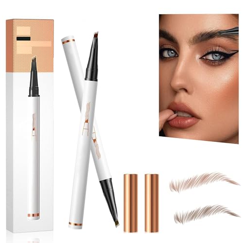 Lápiz de cejas con 4 puntas efecto microblading 3D para maquillaje natural en marrón oscuro
