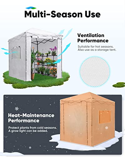 image for Quictent 8x6 FT Portable Greenhouse Instant Walk-in Green House, Pop-U