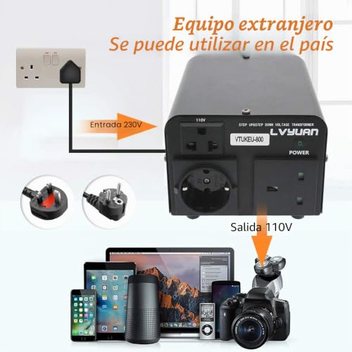 Miniatura 7 de Cantonape Convertidor De Voltaje 800va, Transformador 110v 220v 800w