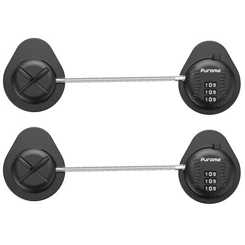 Puroma Fridge Lock 2 Pack Combination Refrigerator Lock Cabinet Locks Keyless NO Drilling Safety Heavy Duty for Drawer Ovens Freezer Toilet Seats Furniture Kitchen