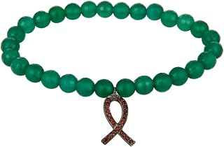 Green Onyx Faceted And Garnet Cut Handmade Gem Semi Precious Gemstone 6x6mm Round Beads Stretch Bracelet Unisex Gift for her