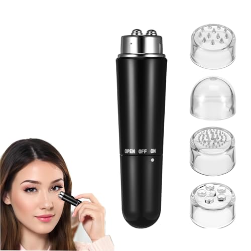 Ciieeo Massaggiatore Facciale Elettrico Galvanico Mini Massaggiatore Per Agopressione Portatile Aggiornato (Nero)