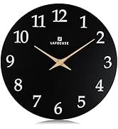 Lafocuse Wanduhr 30cm Schwarz - Lautlos Modern Ohne Zahlen Minimalistisch