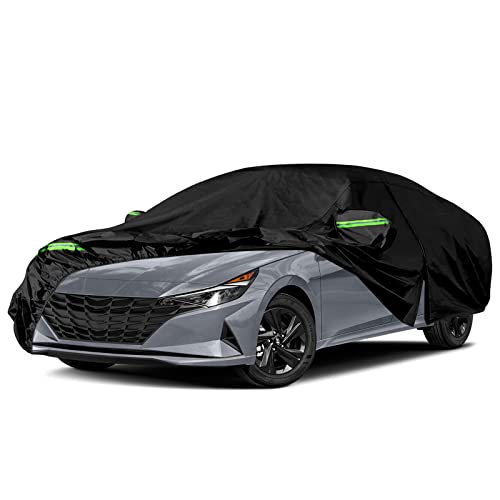 Waterproof Car Covers Replace for 2006-2025 Hyundai Elantra, 6 Layers All Weather Custom-fit Car Cover with Zipper Door & Windproof Bands for Snow Rain Dust Hail Protection (Elantra)