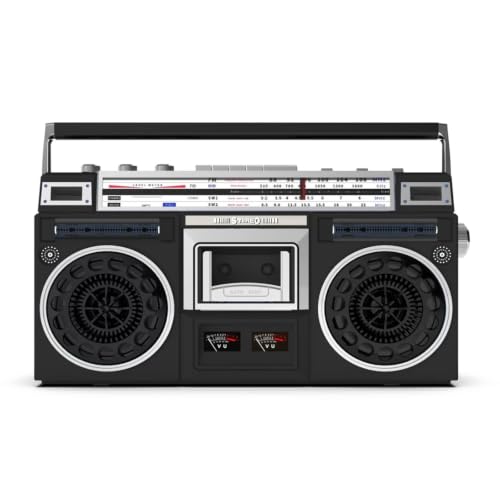 Poste radio cassette vintage 80s portable pour animer vos pique-niques et soirées rétro