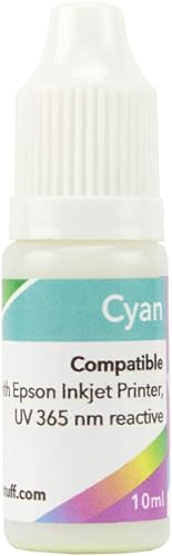 Miniatura 3 de Procart Tinta de luz negra UV invisible para impresoras de inyección de tinta, tinta UV invisible fluorescente visible solo con luz negra (cian, 0.3