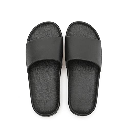 DTACBNEUZ Sandalias Cloud Slides Pantuflas de Fondo Suave for Mujer, baño de Verano, Sandalias Antideslizantes for Interior y hogar Chanclas para la Ducha(Negro,36-37)