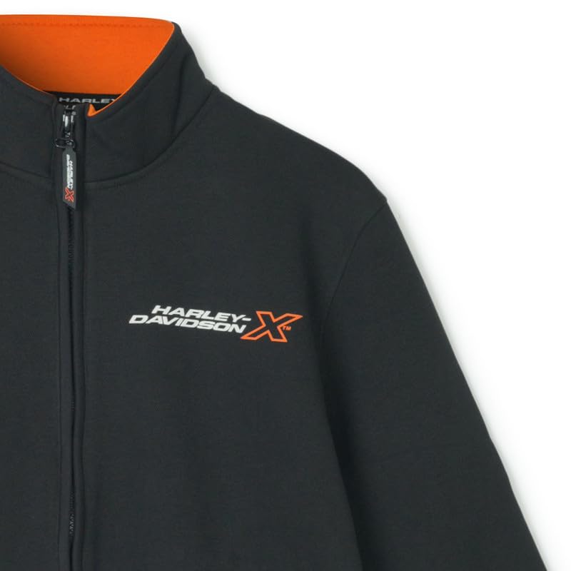 Image of HARLEY-DAVIDSON X Layers Edge Men's Full Sleeve Urban Zipper Sweatshirt | Cotton Blend with Minimal Detailing | High Neck