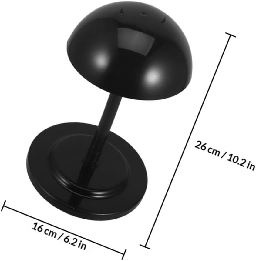 TIDTALEO Wig Display Stand and Hat Display Rack 1 Pair Adjustable Height Wig Holder Black for Tabletop for Styling and Storage