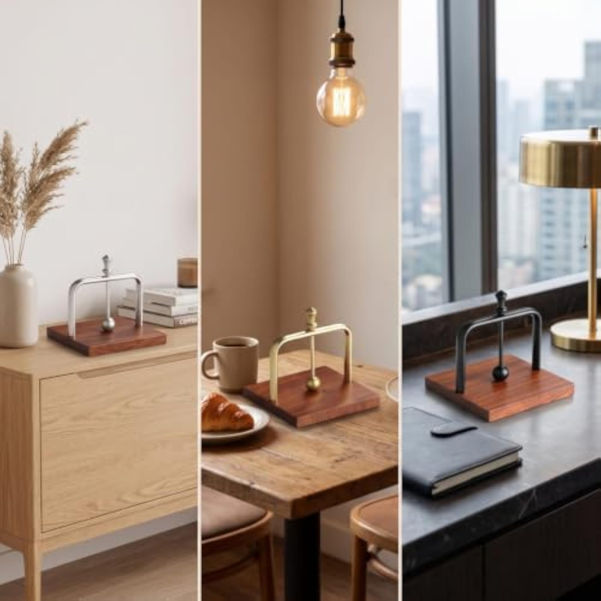 Minimalist Napkin Holder with Wooden Base