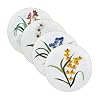 Gusto Buono 75 Floral Porcelain Salad Plates Set of 4–Assorted Flower Designs with Gold Border Durable Handwashable Dessert Plates for Indoor Outdoor Dining Parties Gifts