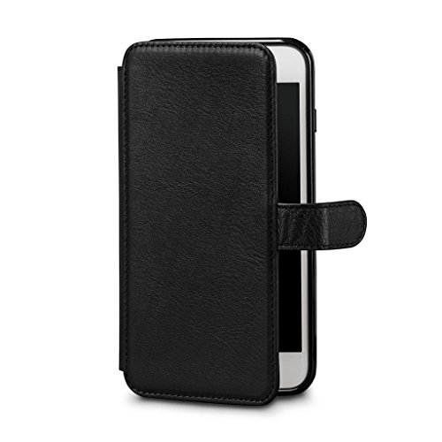 Walletbook Classic Leather Folio Case For Iphone 8 Plus / 7 Plus / 6 Plus (Black) #TOP1
