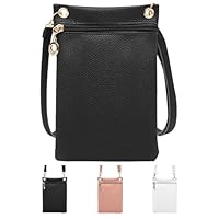 ZHITENG Borsa Porta Cellulare Tracolla, Borsa a Tracolla da Donna in Pelle PU con Cinghie Regolabili Staccabili Borsetta Porta Cellulare, per Gli Appuntamenti, Lo Shopping, Le Passeggiate (Nero)