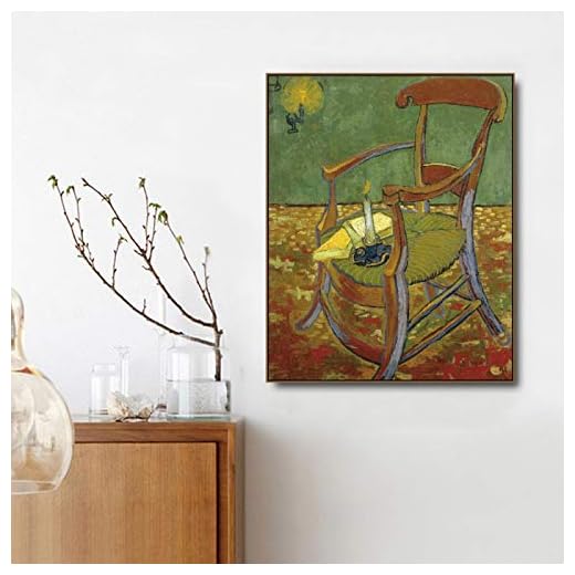 Canvasmålning《Stolen》Vincent van Gogh Replika Konstverk Bildkonstaffisch Modernt vardagsrum Heminredning 60x90cm Internram