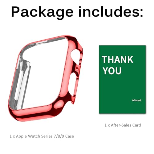 Miimall Compatible for Apple Watch Series 9/8/7 45mm Case Hard PC Frame [No Screen Protector] Shockproof Slim Lightweight Bumper Cover Case for Apple Watch 45mm Series 9/8/7(Red) by Miimall - Image 8