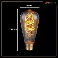 Edison Filament-Birne dimmbar E27 4 Watt Doppelwendel 1.800 K extra-warmweiß 250lm ST64 LED-Leuchtmittel Dekolampe Vintage Retro 5-Pack – Ansicht 3