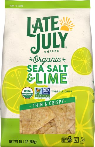 Image of Late July Sea Salt & Lime Organic Tortilla Chips, 10.1 Oz Bag (Pack of 9)