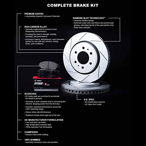 Image of R1 Concepts Rear Brake Kit Fits 2013 Audi A3; 2013-2019 Volkswagen Beetle