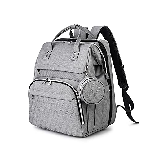 Eleoption 2021 ベビーベッド マザーズバッグ マザーズリュック 3WAY1 日除け 蚊虫避け 防水オムツ替え 保温ポケット付き 乾湿分離 USB充電ポート搭載 旅行外出用 赤ちゃん用品収納 新生児出産祝い