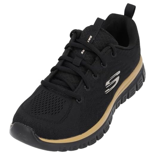 Skechers Damen Graceful Get Connected Sneakers, Schwarz, 38 EU
