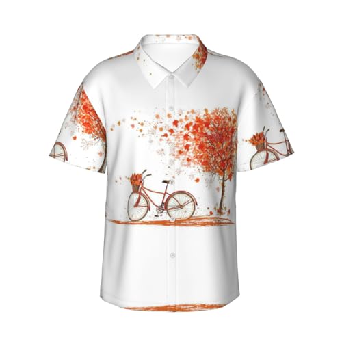 Chemise hawaïenne vélo vintage homme décontractée à manches courtes avec poche poitrine