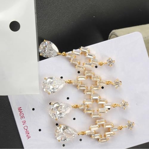 Boucles d'oreilles or 14K croix moissanite pendantes de luxe