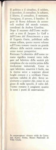 L'uomo romano (Storia e societa`) (Italian Edit... [Italian] 8842034711 Book Cover
