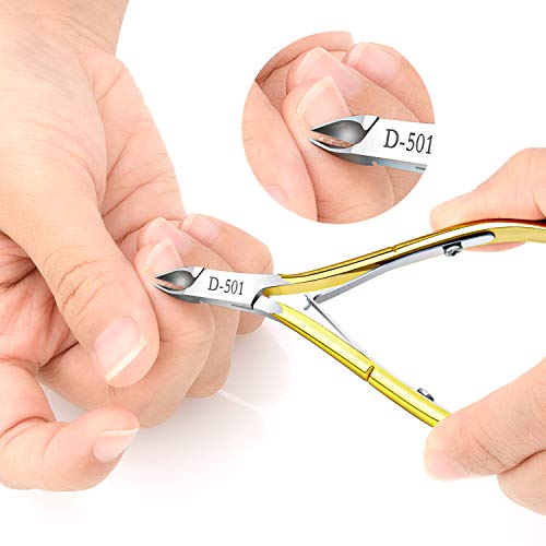 4 Packs Cuticle Nipper, Premium Stainless Steel Cuticle Trimmer for Manicure & Pedicure at Home/Spa/Salon[GOLD] - Thumbnail 7