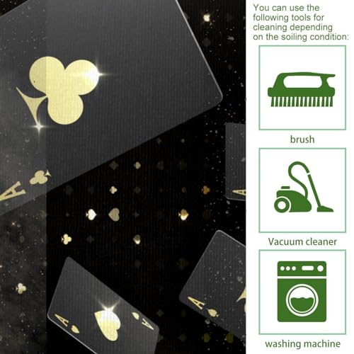 Alfombrillas de cocina doradas con acabado premium de diseño de póquer 5