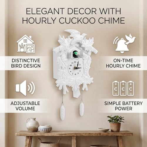 Reloj de cuco de pared con regulador de sonido para evitar ruidos 8